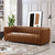 Marlow Mid-Century Luxe Tan Leather Sofa