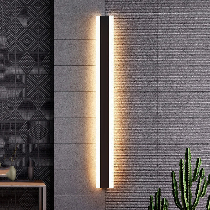 Modern Aluminum Waterproof Outdoor Long Strip LED Wall Lamp