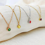 Load image into Gallery viewer, Dainty Birthstone Satellite Choker Necklace
