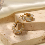 Load image into Gallery viewer, 18k Geometric Diamond Accented Earrings
