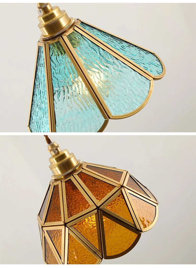 Retro Copper Tiffany Wall Lamp Light Fixture