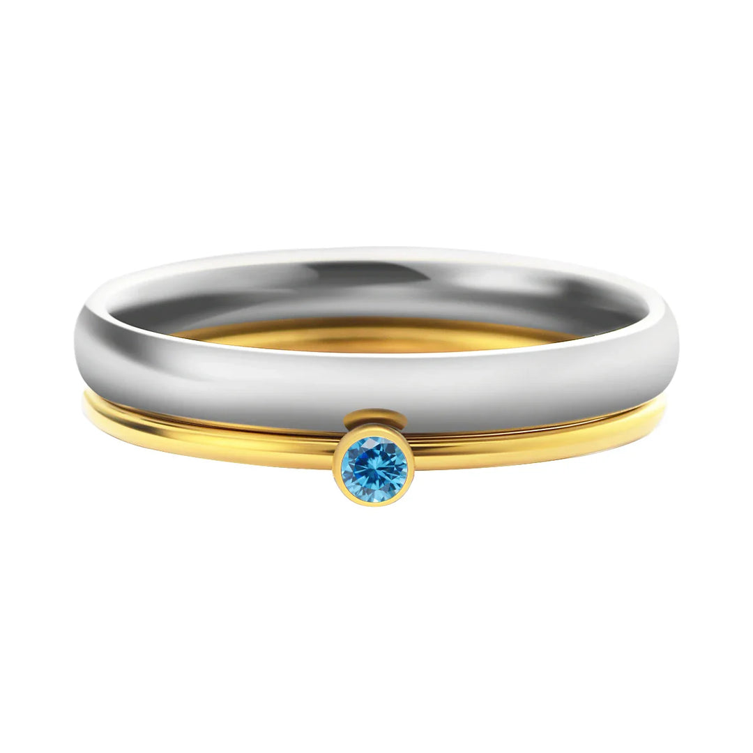 Personalized Name & Birthstone Nesting Rings