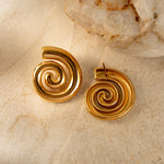 Load image into Gallery viewer, 18k Polished Spiral Earrings
