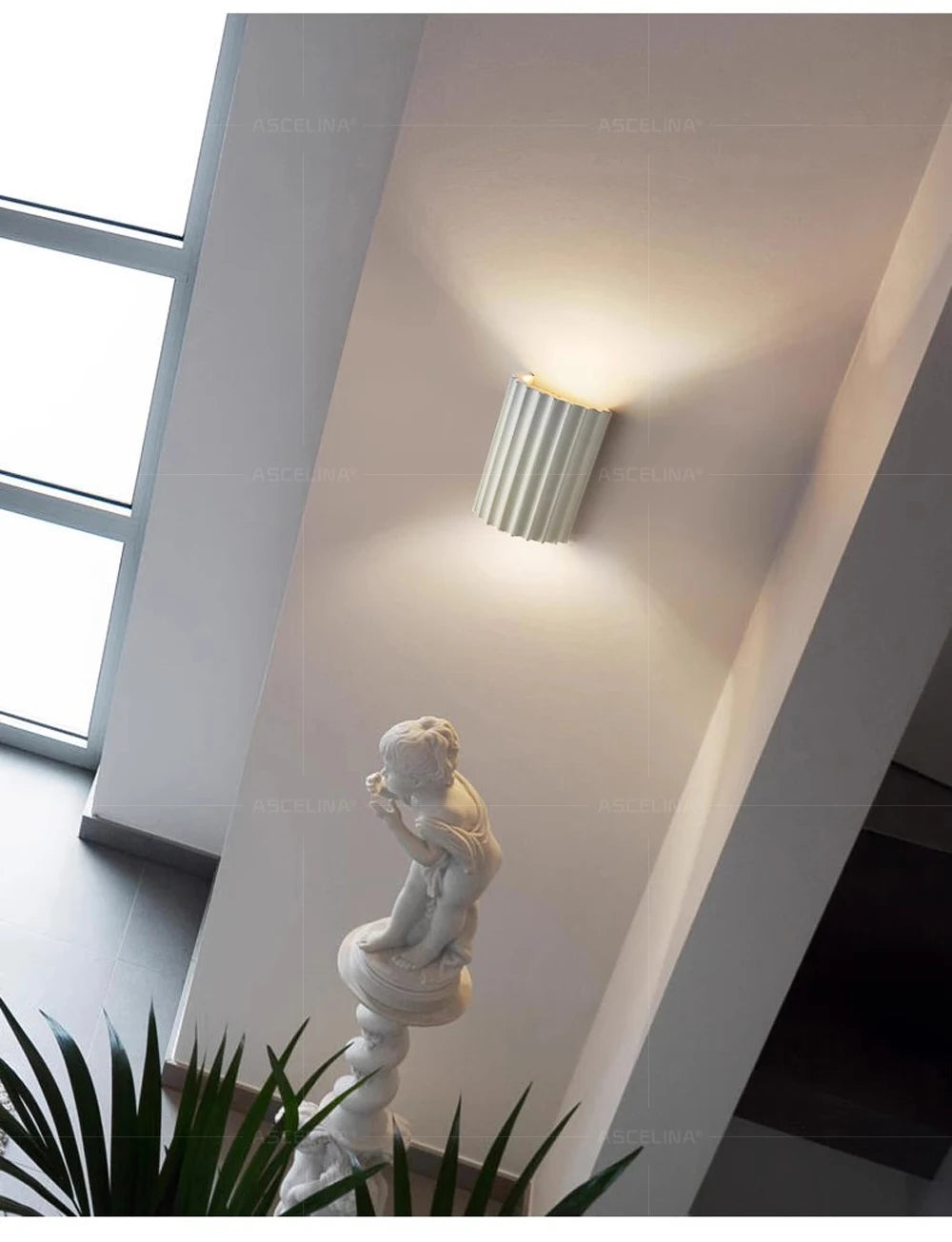 Nordic Corrugated Resin Wall Lamp