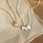 Load image into Gallery viewer, Dainty Personalized Disc Initial Necklace
