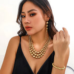 Load image into Gallery viewer, Bold Triple Stack Dangle Earrings, Necklace, Bracelet Set

