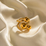 Load image into Gallery viewer, 18k Bold Three Ball Open Ring
