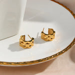 Load image into Gallery viewer, Textured Watch Hoop Earrings
