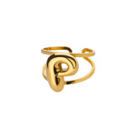 Load image into Gallery viewer, Adjustable Open Band Bubble Letter Initial Ring
