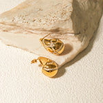 Load image into Gallery viewer, Dainty Gold Diamond Striped Droplet Earrings
