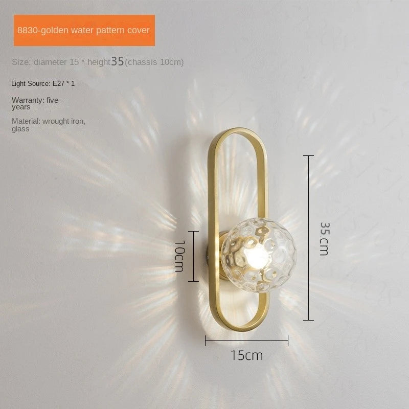 Minimalist Glass Globe Indoor Wall Light Fixture