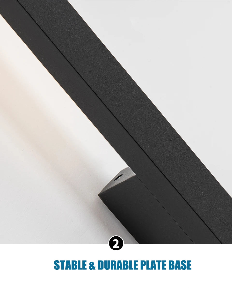 Black Minimalist Long Strip Outdoor LED Wall Sconce