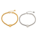Load image into Gallery viewer, 18k Classy Beaded Heart Bracelet
