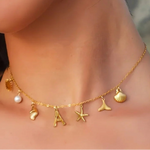 Load image into Gallery viewer, Ocean Charm Letter Necklace
