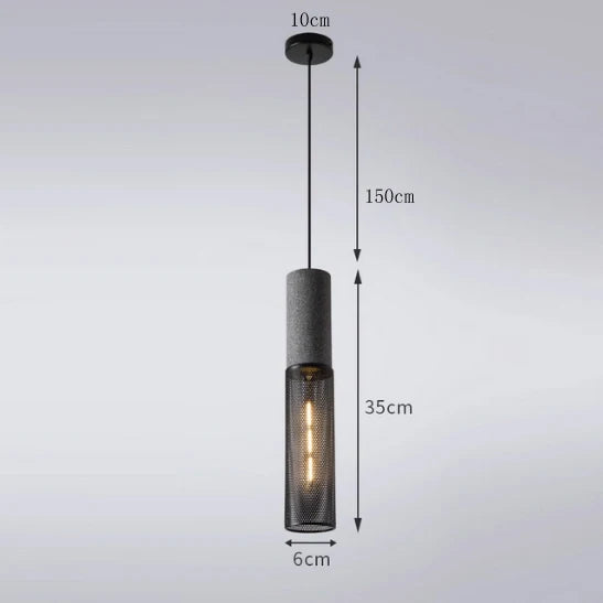 Vintage Concrete Tone Pendant Light Fixture