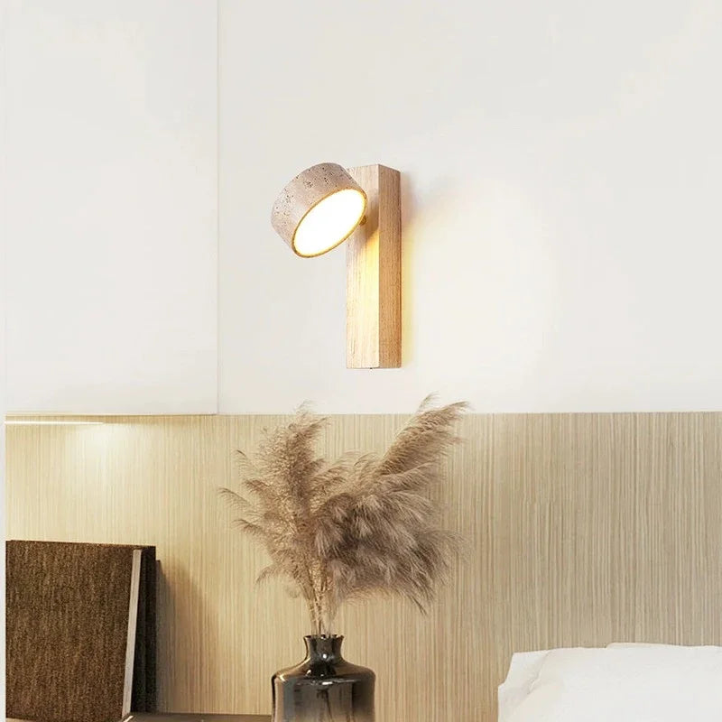 Stone Cream Rotatable Wall Lamp Light Fixture with Pull Switch