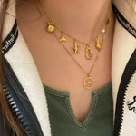 Load image into Gallery viewer, Personalized Summer Sea Shell Letter Initial Necklace
