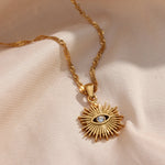 Load image into Gallery viewer, Dainty Diamond Evil Eye Necklace
