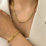 Load image into Gallery viewer, Paperclip Chain Bracelet and Necklace Set
