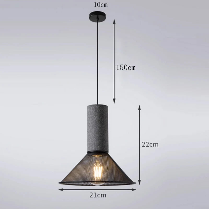 Vintage Concrete Tone Pendant Light Fixture
