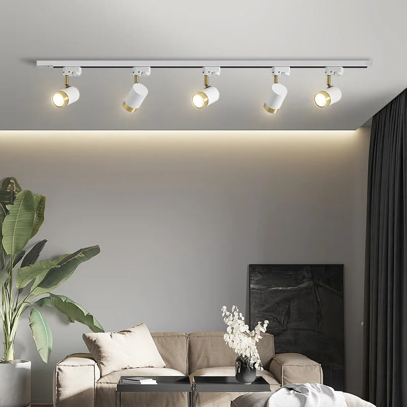 Multi-Angle Adjustable Flush-Mount Spotlight Track Lighting Fixture