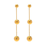 Load image into Gallery viewer, Dangle Gold Bead Tassel Earrings
