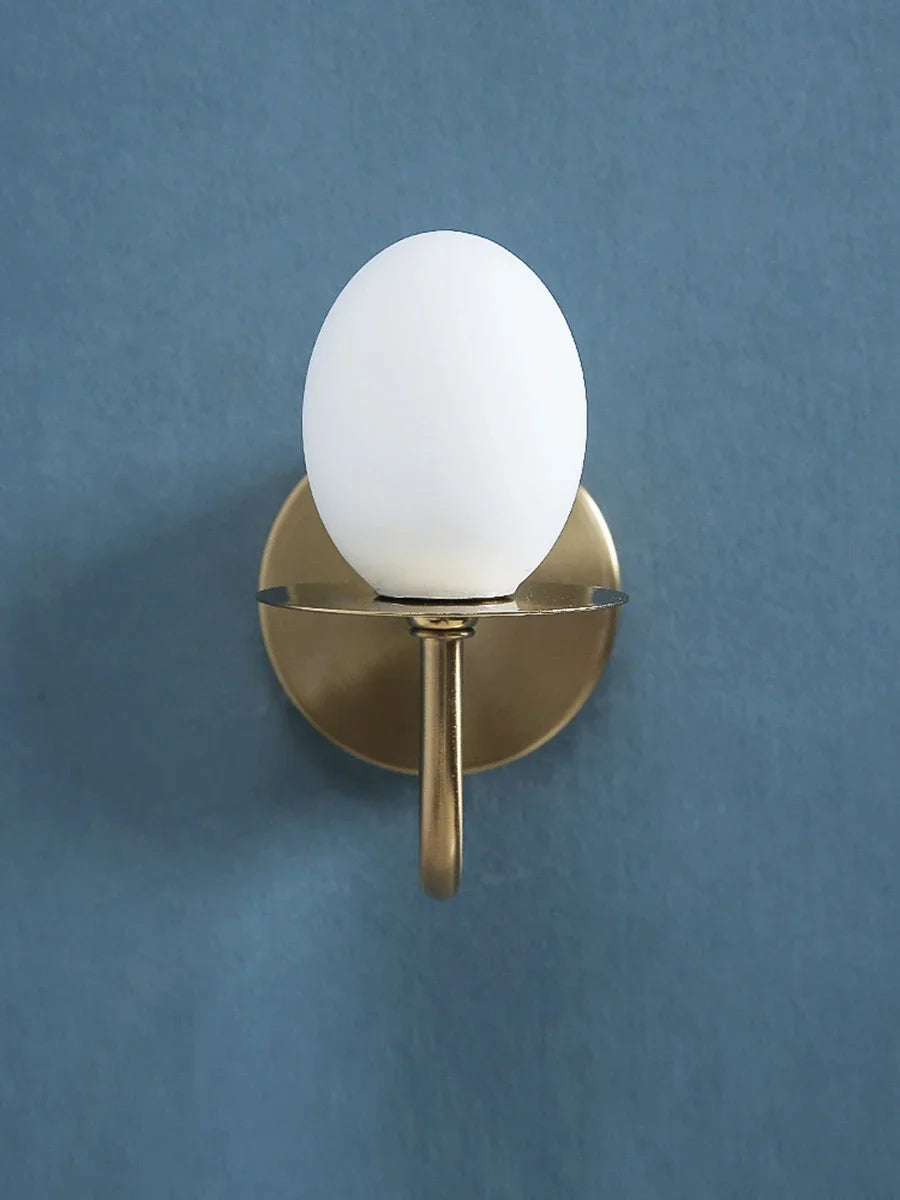 Iron Frame Egg Glass Ball Indoor Wall Lamp in Gold or Black