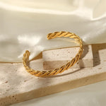 Load image into Gallery viewer, 18k Chunky Gold Woven Bangle Bracelet
