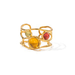Load image into Gallery viewer, 18k Playful Wavy Open Gem Ring
