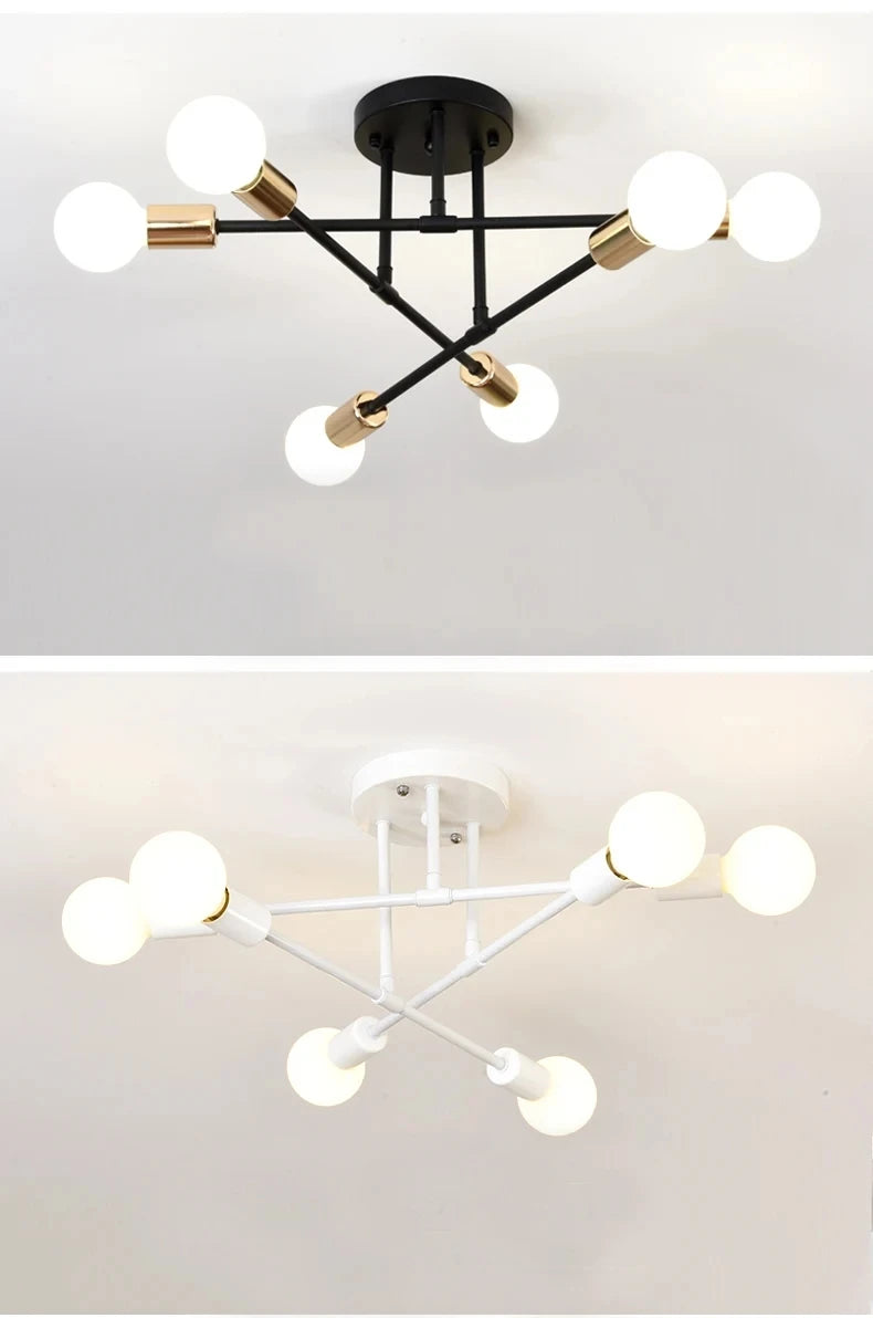 Iron Mid Century Modern Flush Mount Ceiling Light