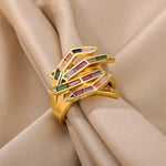 Load image into Gallery viewer, Geometric Claw Scattered Diamond Ring

