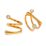 Load image into Gallery viewer, Asymmetrical Triple Wrap Diamond Tip Rings
