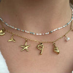 Load image into Gallery viewer, Personalized Summer Sea Shell Letter Initial Necklace
