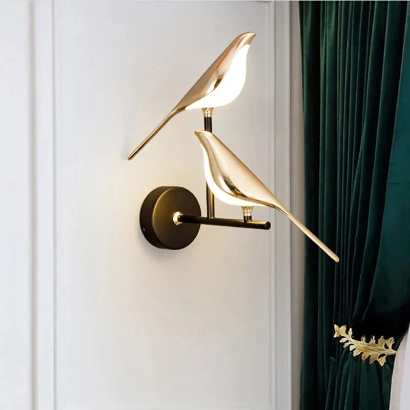 Nordic Golden Magpie Inspired Indoor Wall Lights