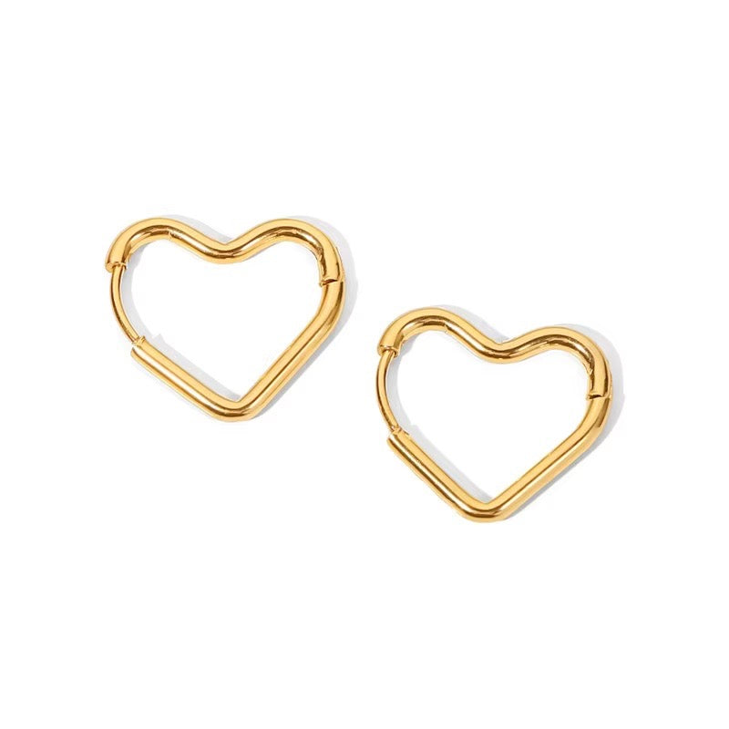 Elegant heart hoop earrings