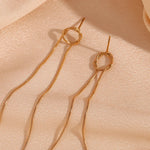 Load image into Gallery viewer, 18k Dainty Circle Tassel Earrings
