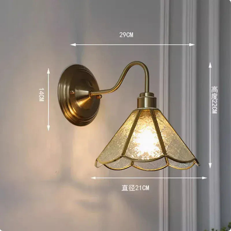 Retro Copper Tiffany Wall Lamp Light Fixture