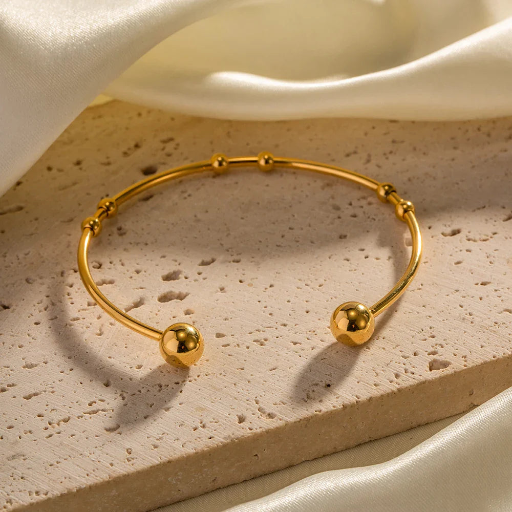 Beaded cuff bangle bracelet