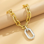 Load image into Gallery viewer, Chunky Two Tone Paperclip Bold Necklace
