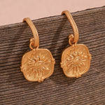 Load image into Gallery viewer, Dainty Sun Charm Textured Earring
