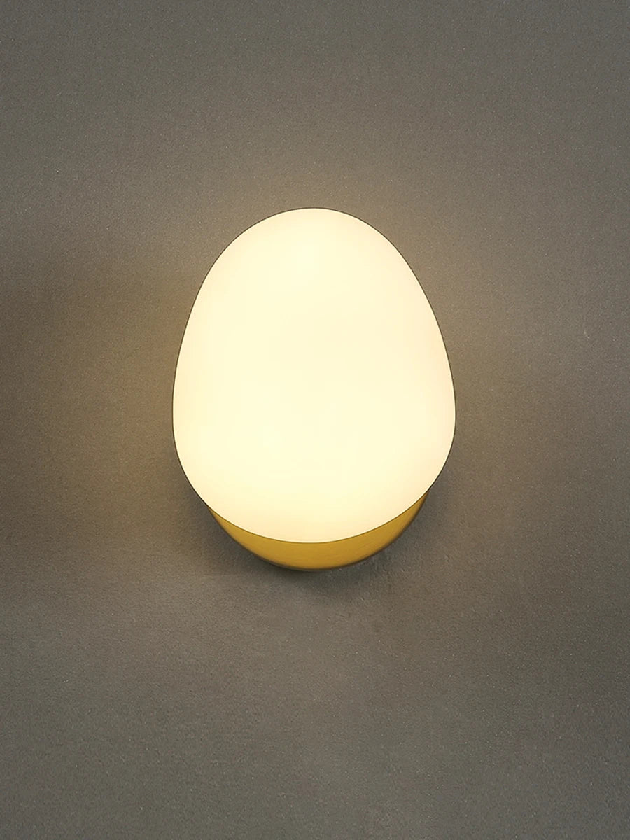 Artistic Egg Bulb Wall Light Fixture in White Acrylic Shade