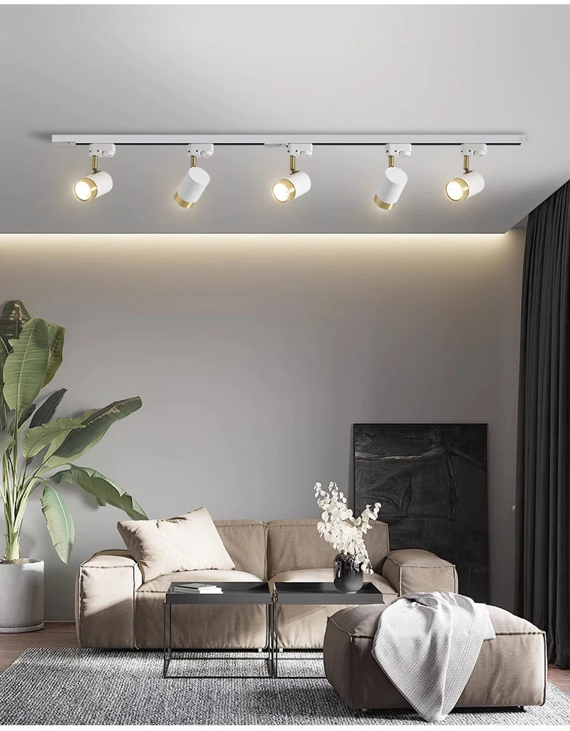 Multi-Angle Adjustable Flush-Mount Spotlight Track Lighting Fixture