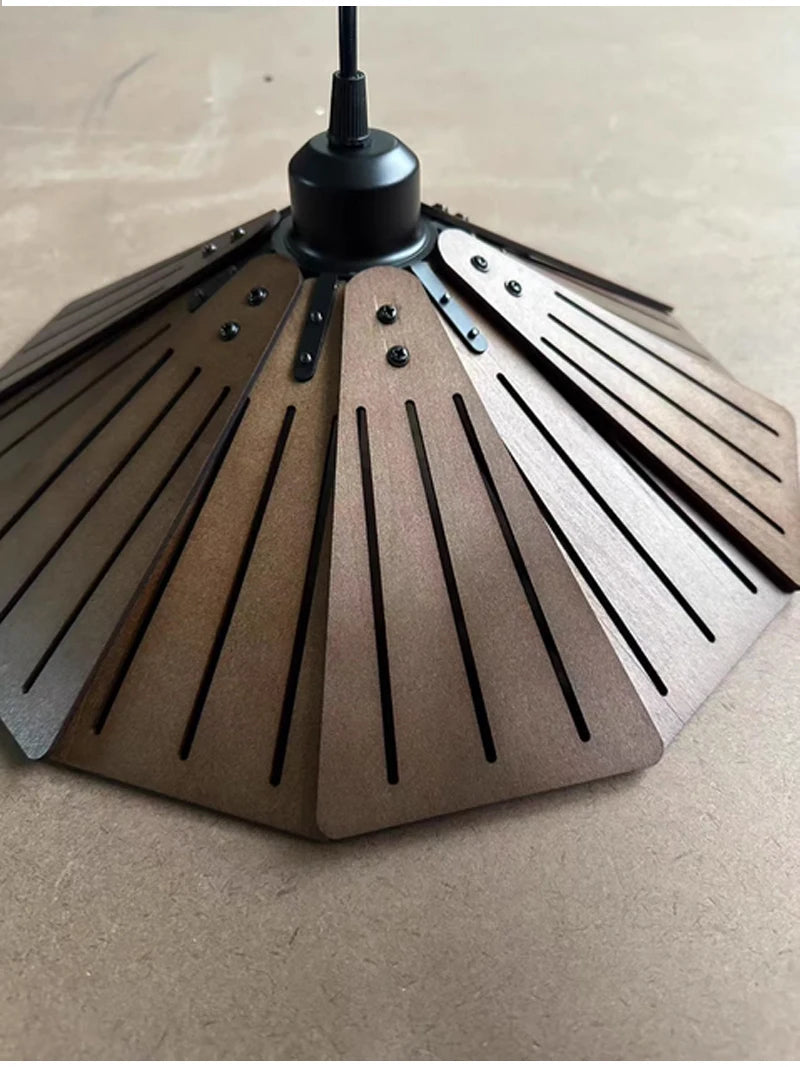 Wabi-Sabi Style Wood Pendant Light Fixture