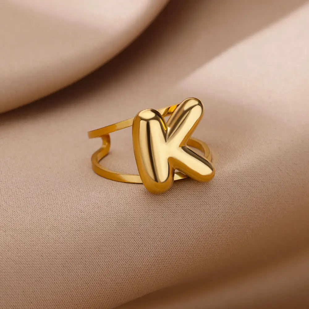 Puffy Letter Ring