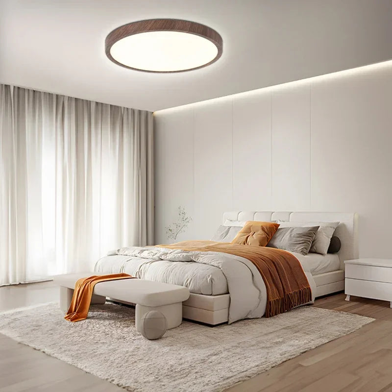Modern LED Ceiling Light With Ultrathin Wood Grain Design