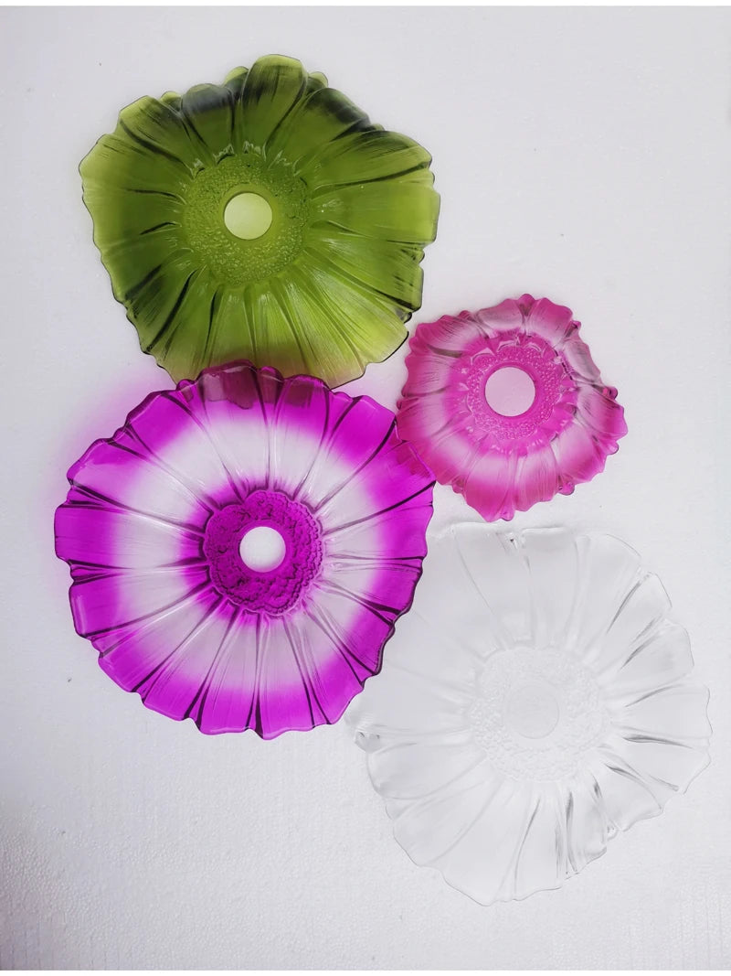 Floral Glass Flush Mount Ceiling Light Fixture