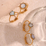 Load image into Gallery viewer, Adjustable Diamond Accented Opal Iridescent Rings
