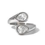 Load image into Gallery viewer, Teardrop Diamond Accented Wrap Ring

