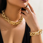 Load image into Gallery viewer, Bold Chunky Woven Dual Chain Bracelet and Necklace Set
