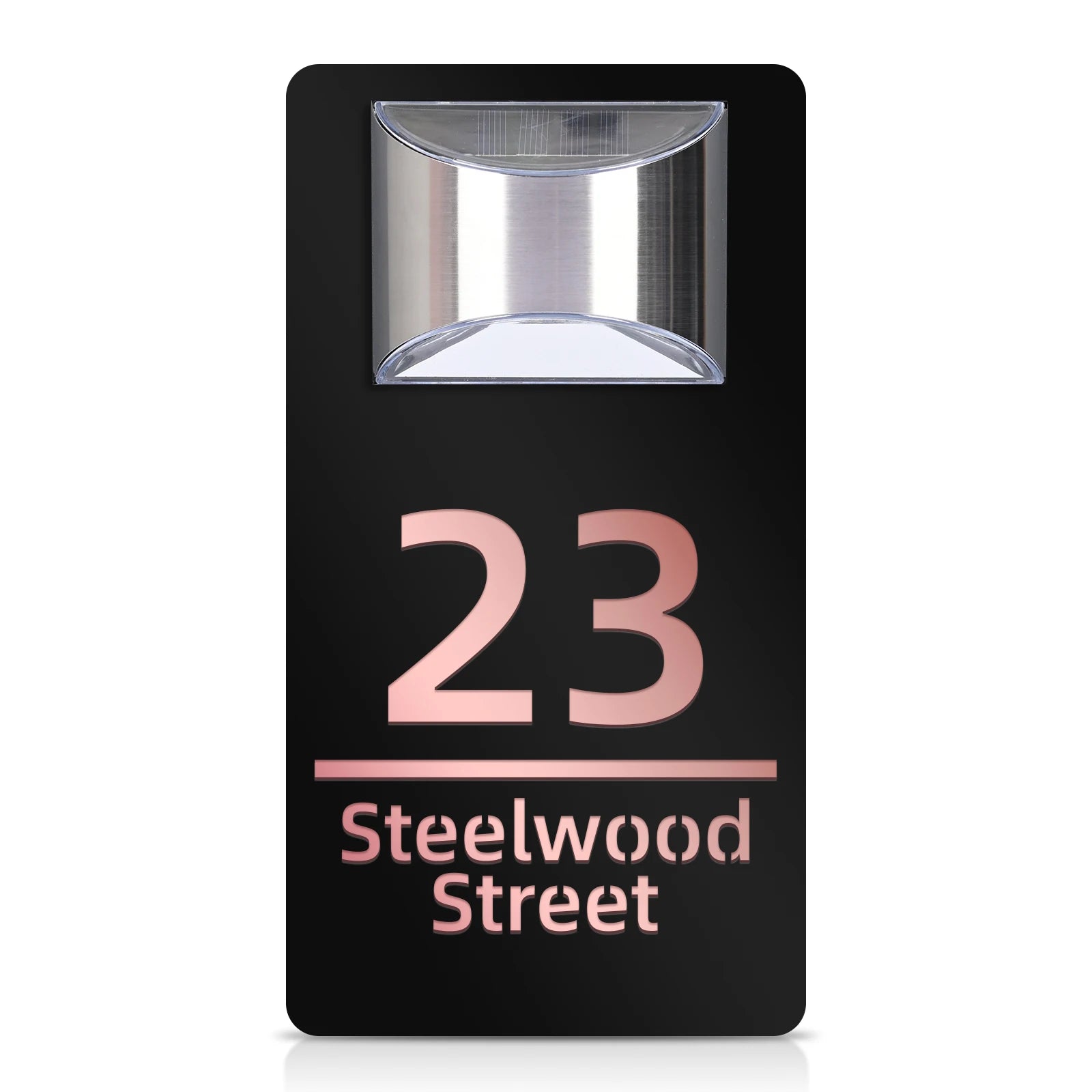 Outdoor Solar House Number Sign Plaque